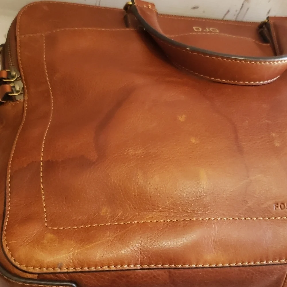 Fossil brown messenger office school bag